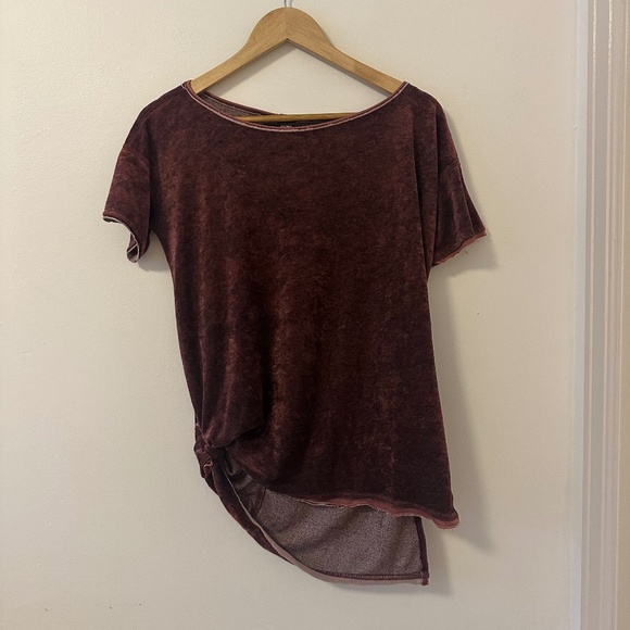 We The Free Doran Tee in Burgundy Velvet | Size XS - Picture 1 of 9
